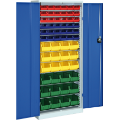 Flügeltürenschrank mit Sichtlagerkästen